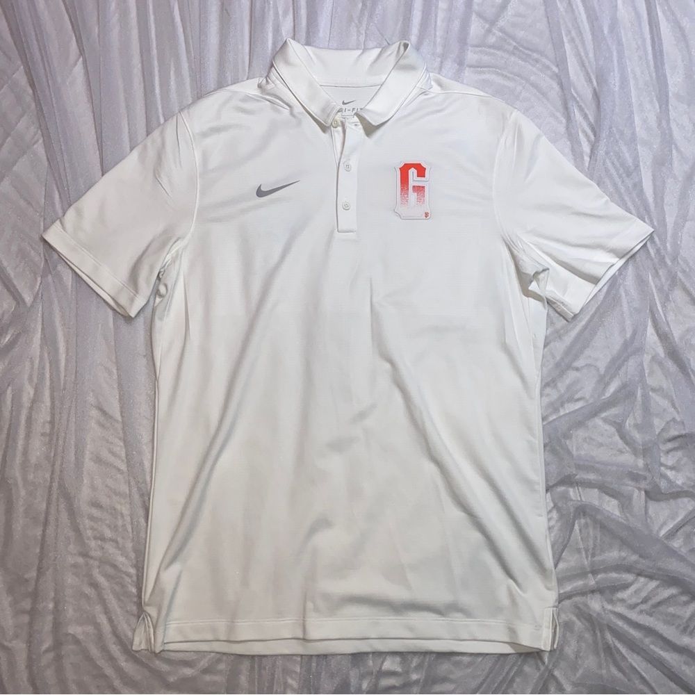 Nike Dri-FIT SF San Francisco Giants Men’s Polo Shirt Size M White Orange MLB